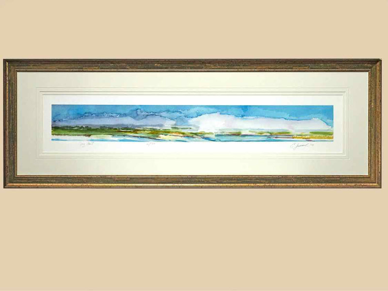 'Fog Front' Landscape in Patina Frame