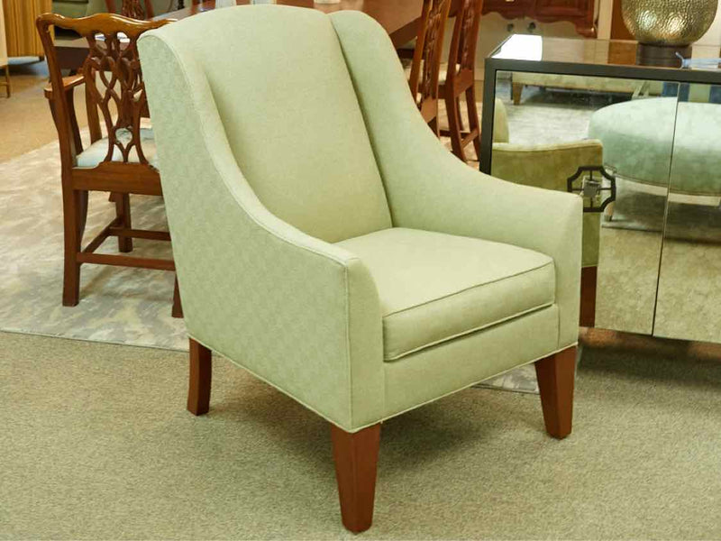 Ethan Allen Tightback Arm Chair in Seafoam