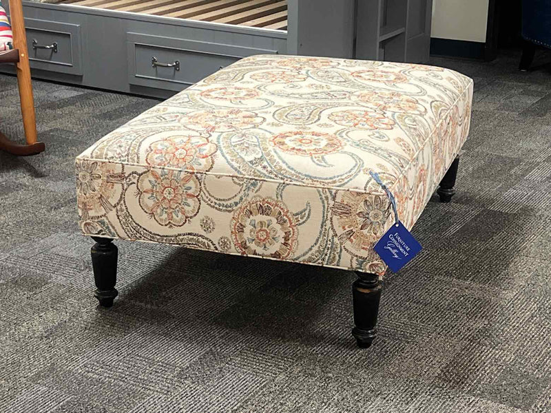 Custom Ottoman in Floral Print