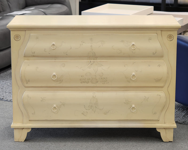 Ethan Allen Swedish Home Stencilled 3-Drawer Dresser in Cream