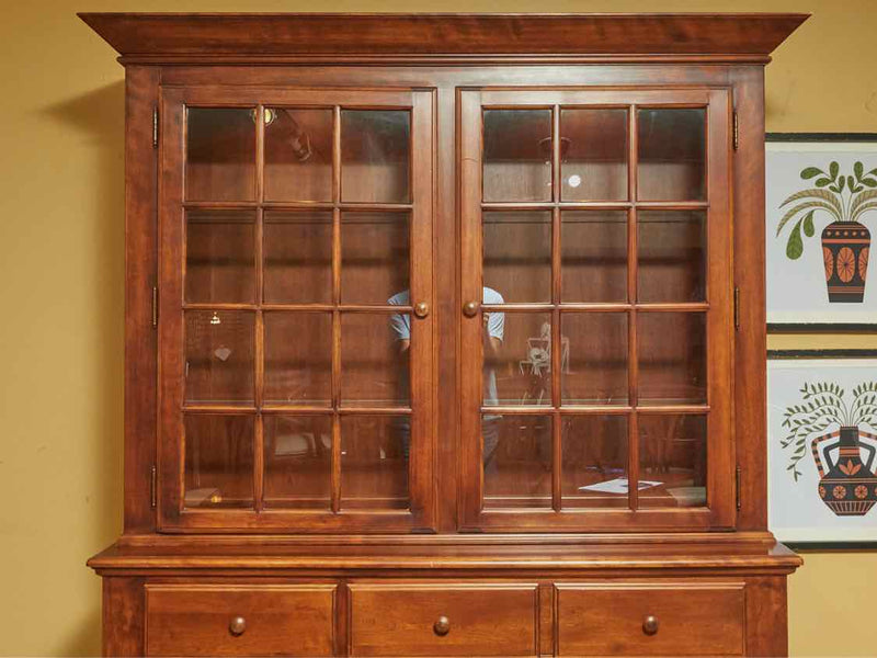 Nichols & Stone Cherry 2 Glass Door 3 Drawers 2 Lower Doors  China Cabinet