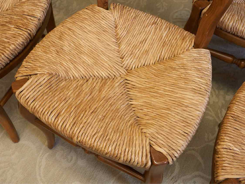 Set of 8 Rustic Ladder Back Dining Chairs