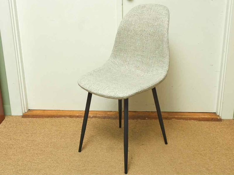 Pair of West Elm Mid Century Grey Upholstered Dining Chairs