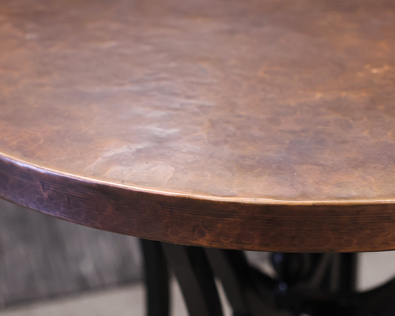 Arhaus Round Copper Top Side Table on Iron Base