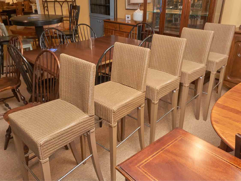 Set Of 5 Janus et Cie All Weather Wicker  Bar Stools