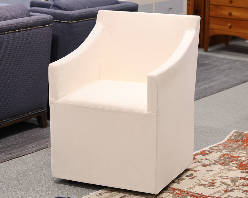 RH Ellison Slope Arm Chair in Cream on Casters