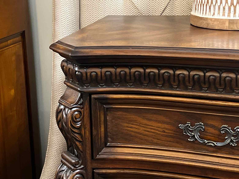 Inlaid Walnut Dresser & Mirror