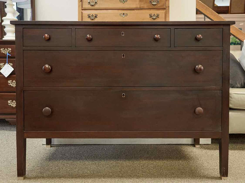 Solid Mahogany Five Drawer Dresser