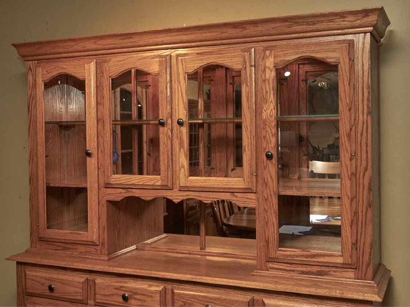 Oak 4 Glass Door 4 Drawer 4 Lower Door China Cabinet