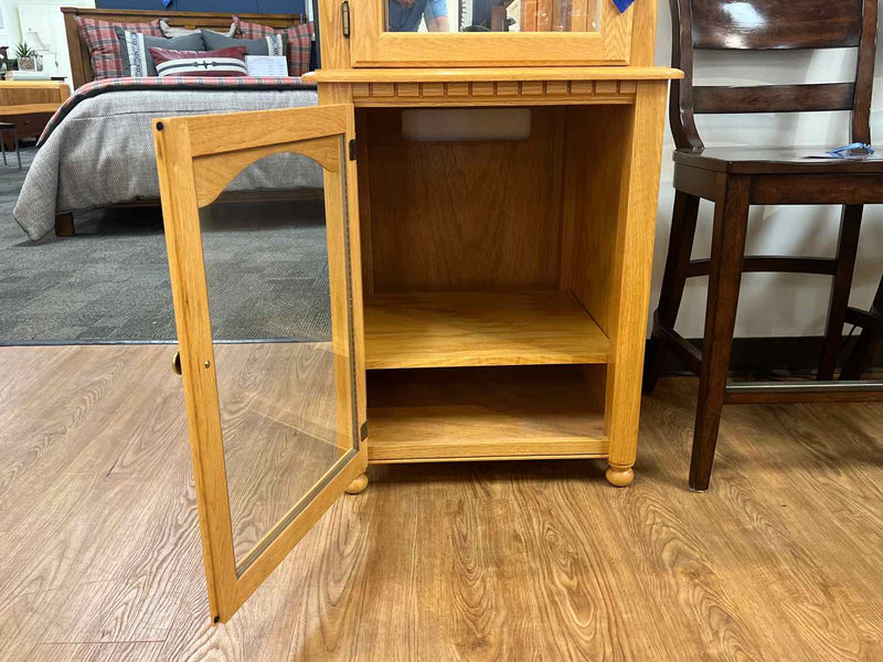 Lighted Oak Curio Cabinet