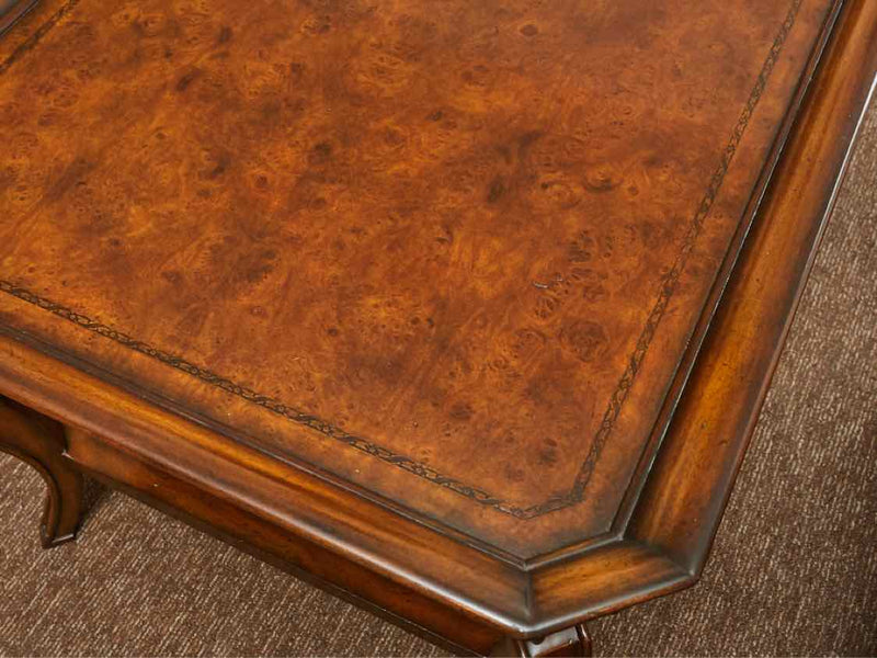 Maitland Smith Burl Wood Tray  Cocktail Table With Lower Shelf