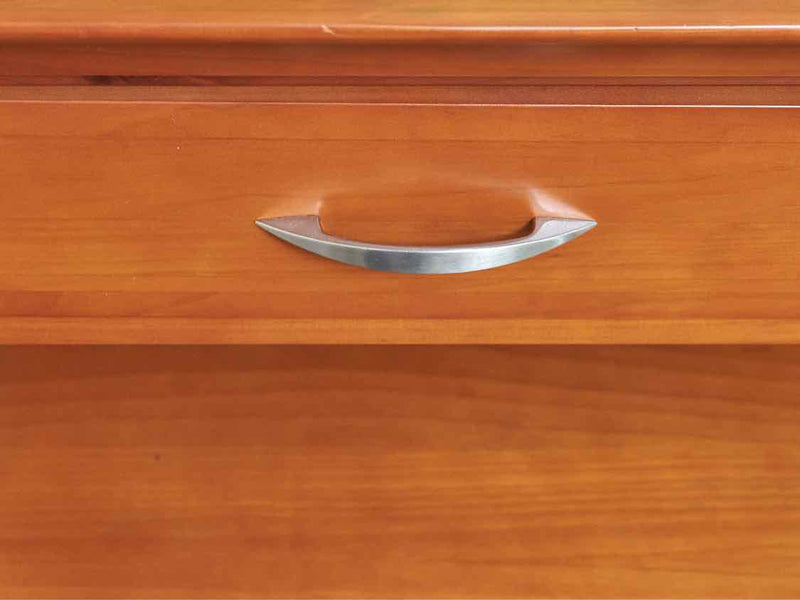 Maple 2 Drawer Console with Shelf & Nickel Handle Pulls