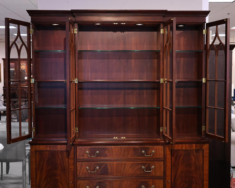 Henkel Harris Inlaid Mahogany Lighted China Cabinet