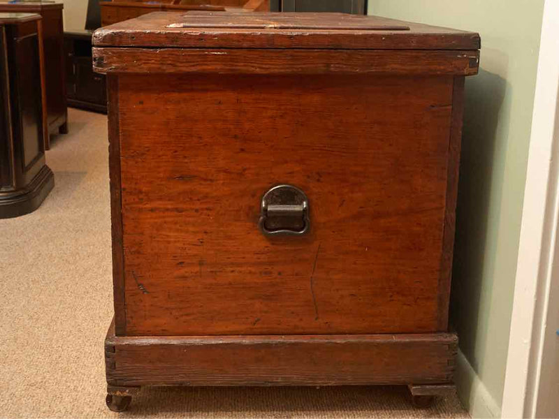 Antique Fir Trunk On Casters