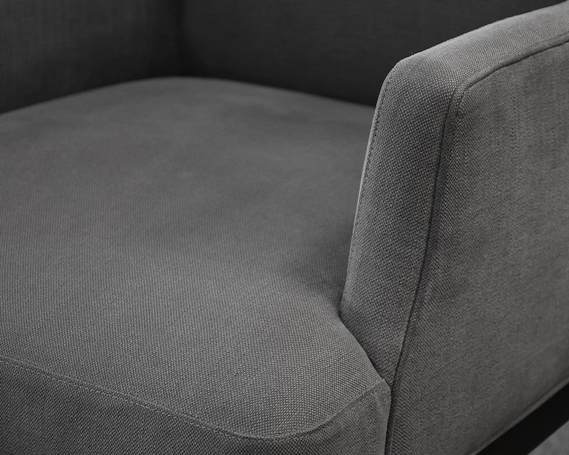 Pair of Cisco Contemporary Wing Chairs in Carbon Grey on Espresso Frame