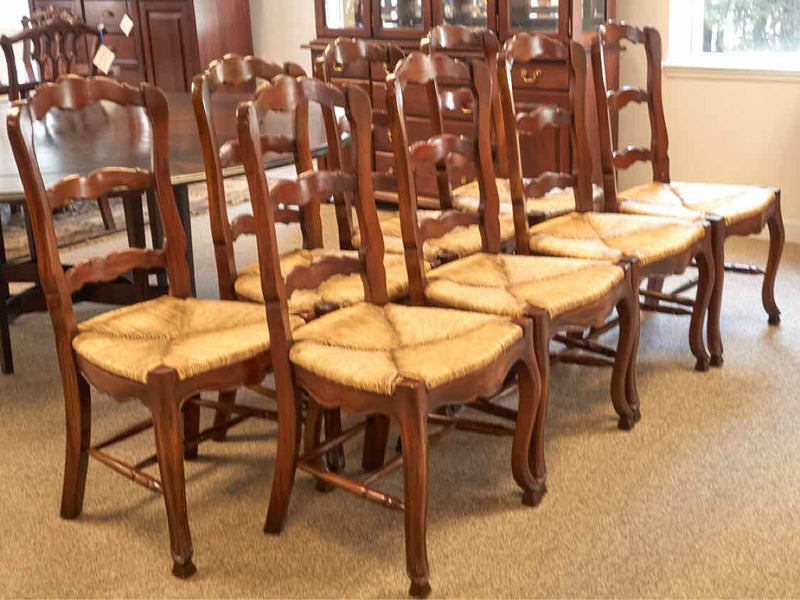 Set of 8 Cherry Ladder Back Dining Chairs