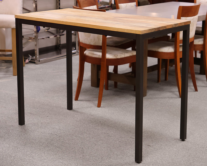 West Elm Counter Height Parsons Table with Acacia Top on Steel Legs