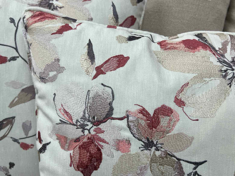 Pair of Embroidered Floral Pillows