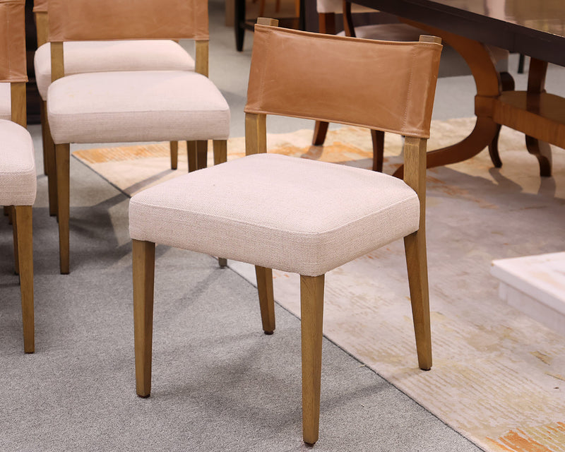 Set of 6 Four Hands Ferris Dining Chairs in Winchester Beige & Tan Leather