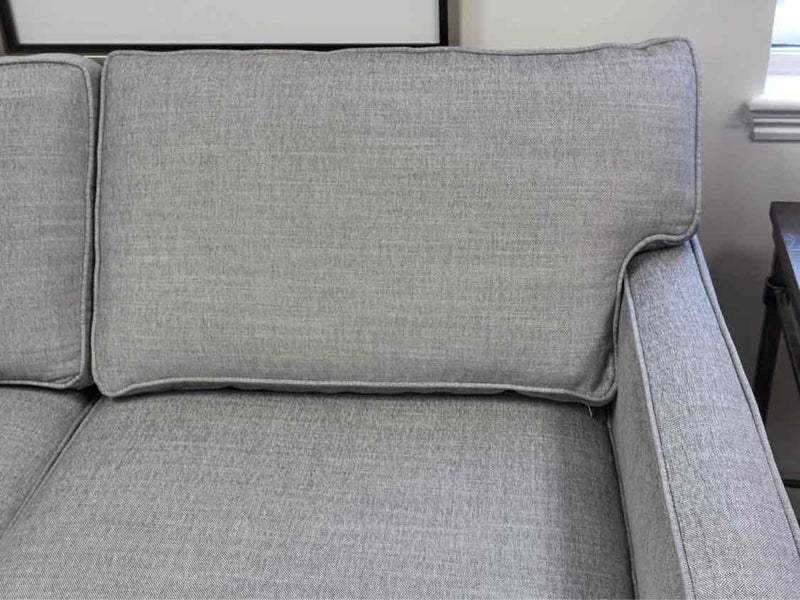 Rowe 89" 3-Cushion Track Arm Sofa in Grey Linen Weave on Tapered Legs