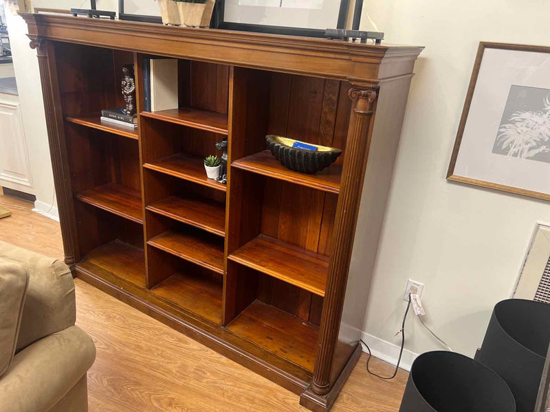 Mahogany Bookcase w/ Fluted Accents