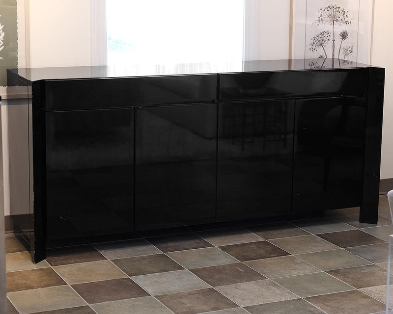 Contemporary Sideboard in Black Lacquer Finish