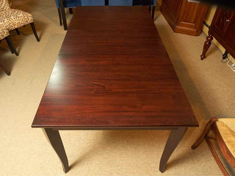 Crate & Barrel 'Cabria' Dark Stained Mango Wood  & Leaf Dining Table