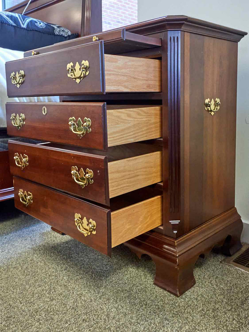 Pair of Kincaid Cherry Blockfront Nightstands