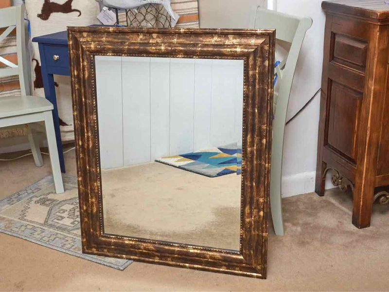 Beveled Mirror In Gold & Sepia Finish