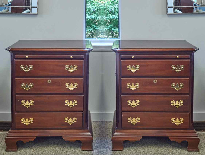 Pair of Kincaid Cherry Blockfront Nightstands