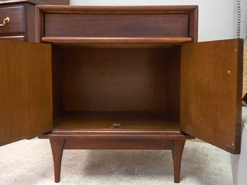 Pair of Red Lion MCM Walnut Nightstands