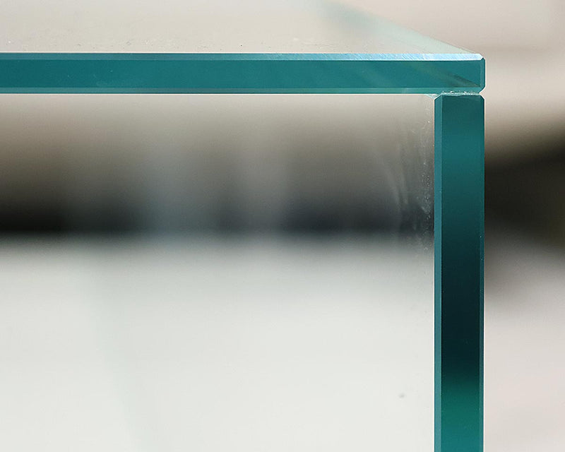 Miss Cocktail Table in Extra Light Tempered Glass and White Lacquered Glass