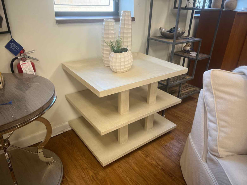 Rectangular Faux Shagreen Side Table