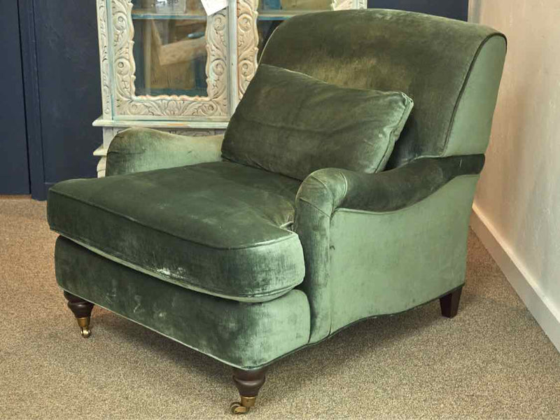 Emerald Green English Roll Arm Chair