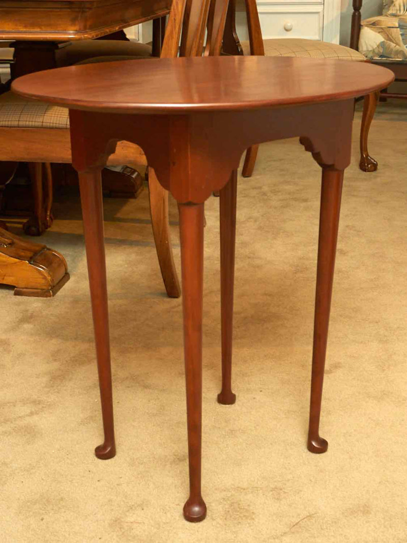 Pair of Eldred Wheeler Cherry Tap Style  Side Tables With Spoon Feet