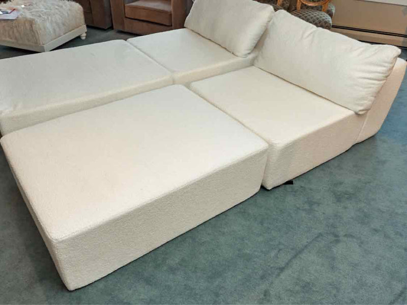 Inside Weather Modular Armless Chair Chaise Ottoman In Boucle Aspen