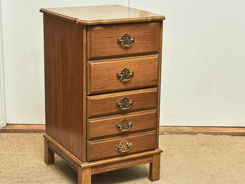 Oak 2 Drawer File Cabinet