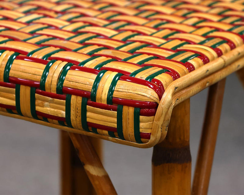 Pair of Bamboo Woven Bar Stools