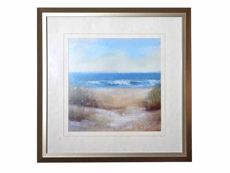 'Beach View' Matted Print In Silver Frame