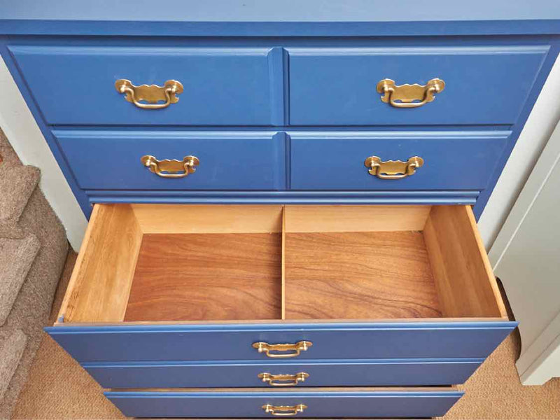 Dixie 'Delhinium Blue' Finish 5  Drawer Chest with Brass Hardware