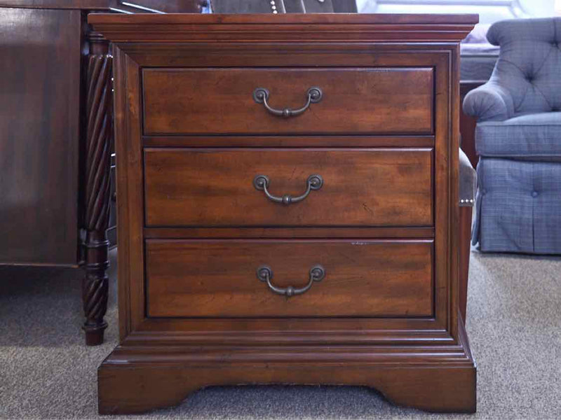 Three Drawer Cherry Nightstand W/ Extension