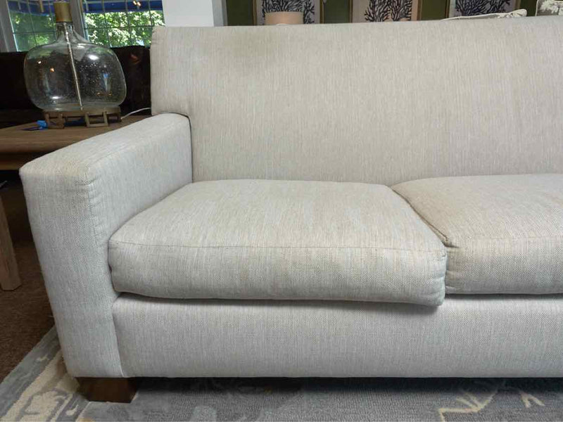 A Rudin Ecru Cream Wool & Silk Upholstered Tightback, Track Arms 3 Cushion  Sofa