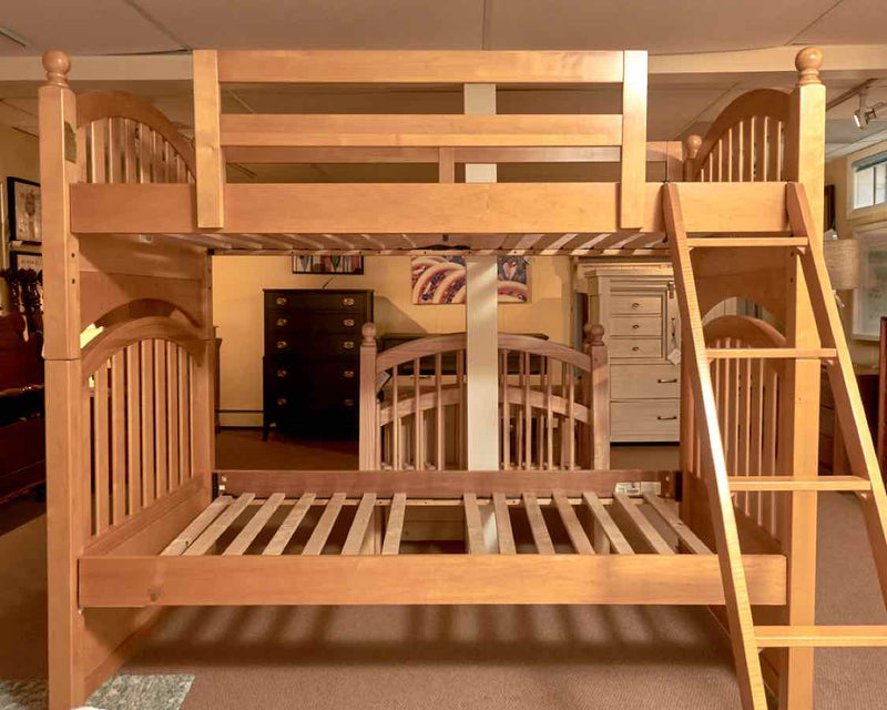 Stanley Maple Arched  Twin  Bunkbed Includes Ladder & Slat Rolls