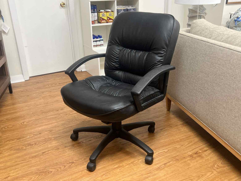 Black Faux Leather Office Chair