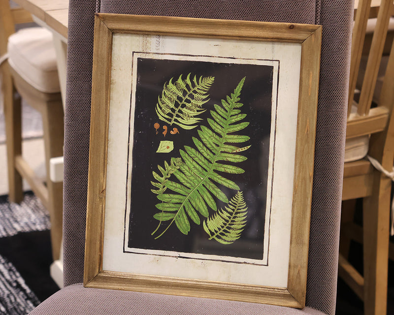 Matted Fern VI Print in Wood Frame