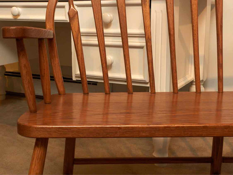 Oak Windsor Back Bench with Arms