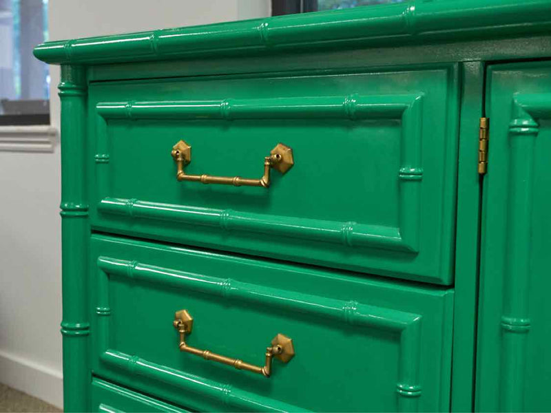 Faux Bamboo Dresser in Lime Green