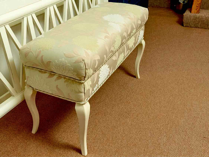 Upholstered Bench In Floral Motif