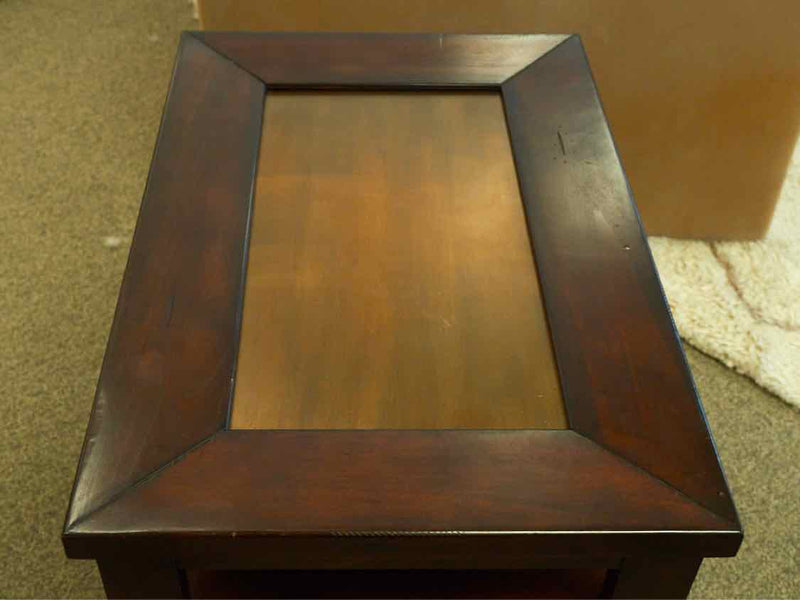 Rustic Mahogany Side Table W/ Copper Insert