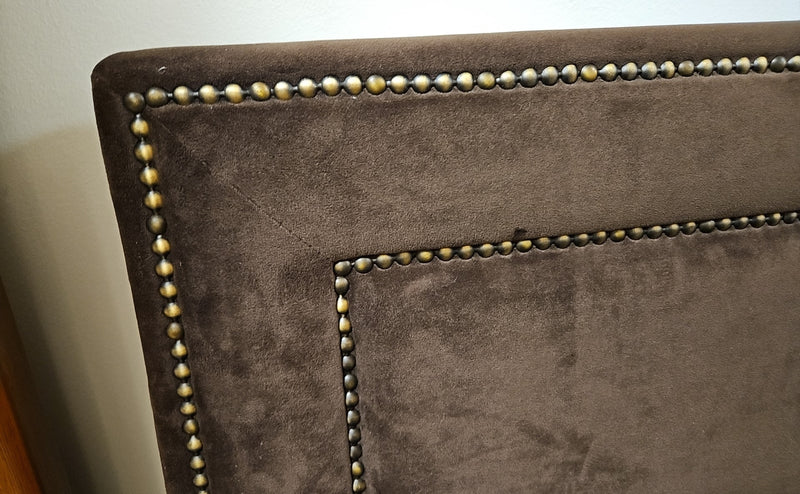 Brown Microsuede Queen Headboard